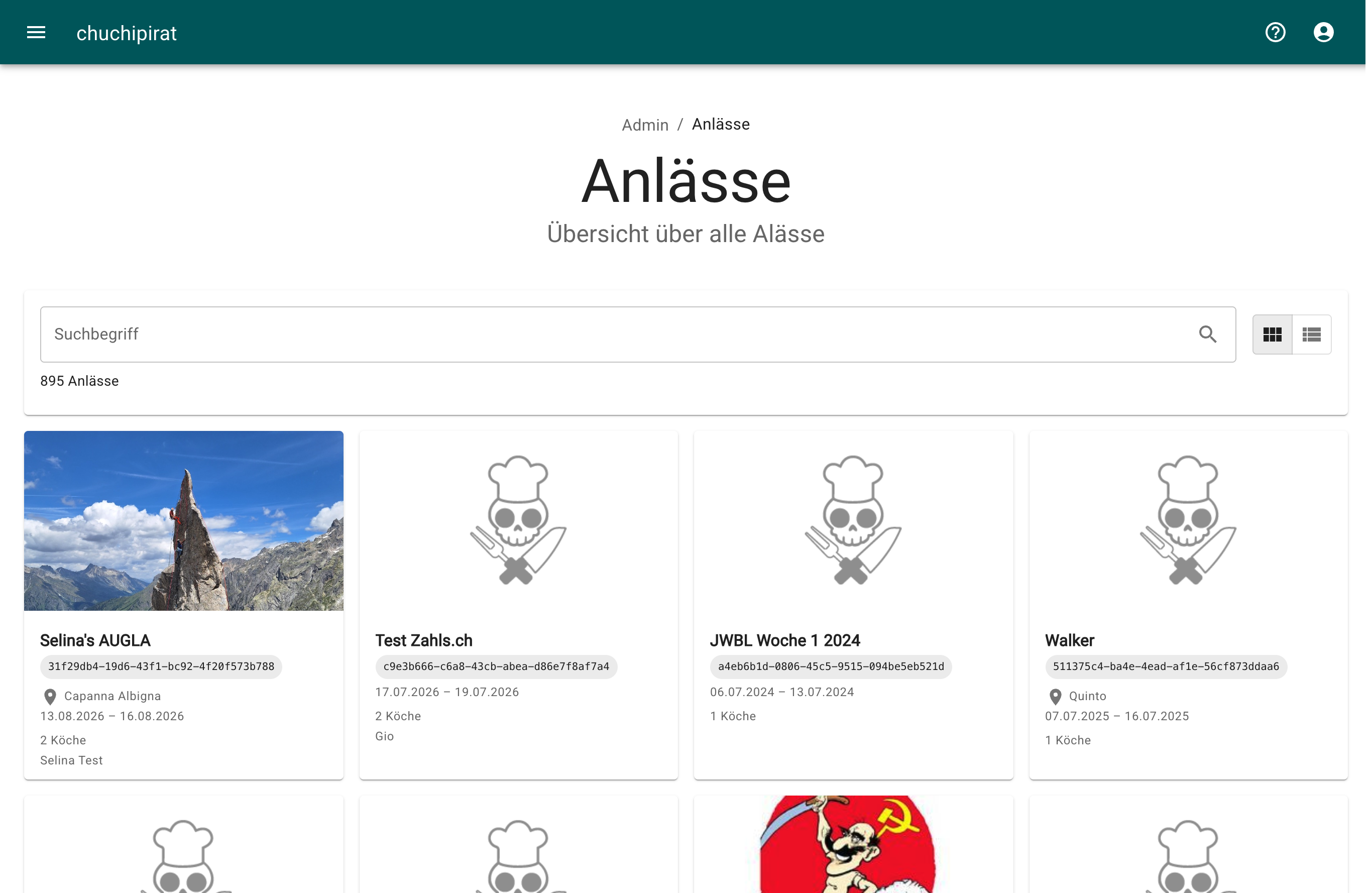 Anlassübersicht