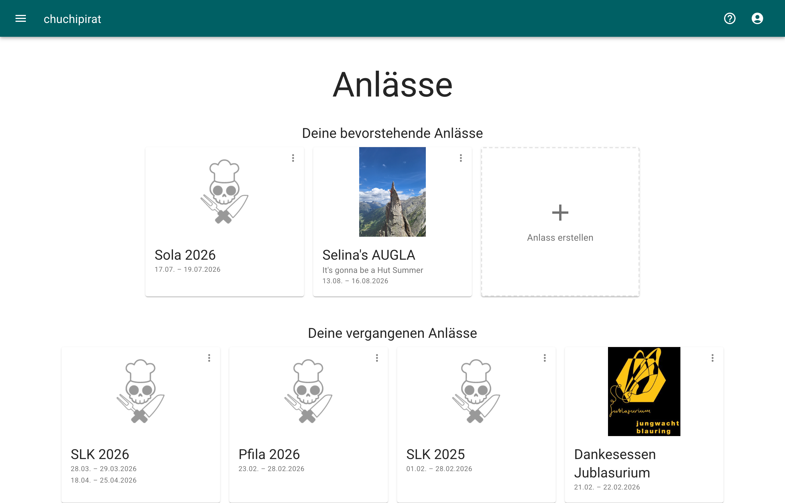 Anlassübersciht