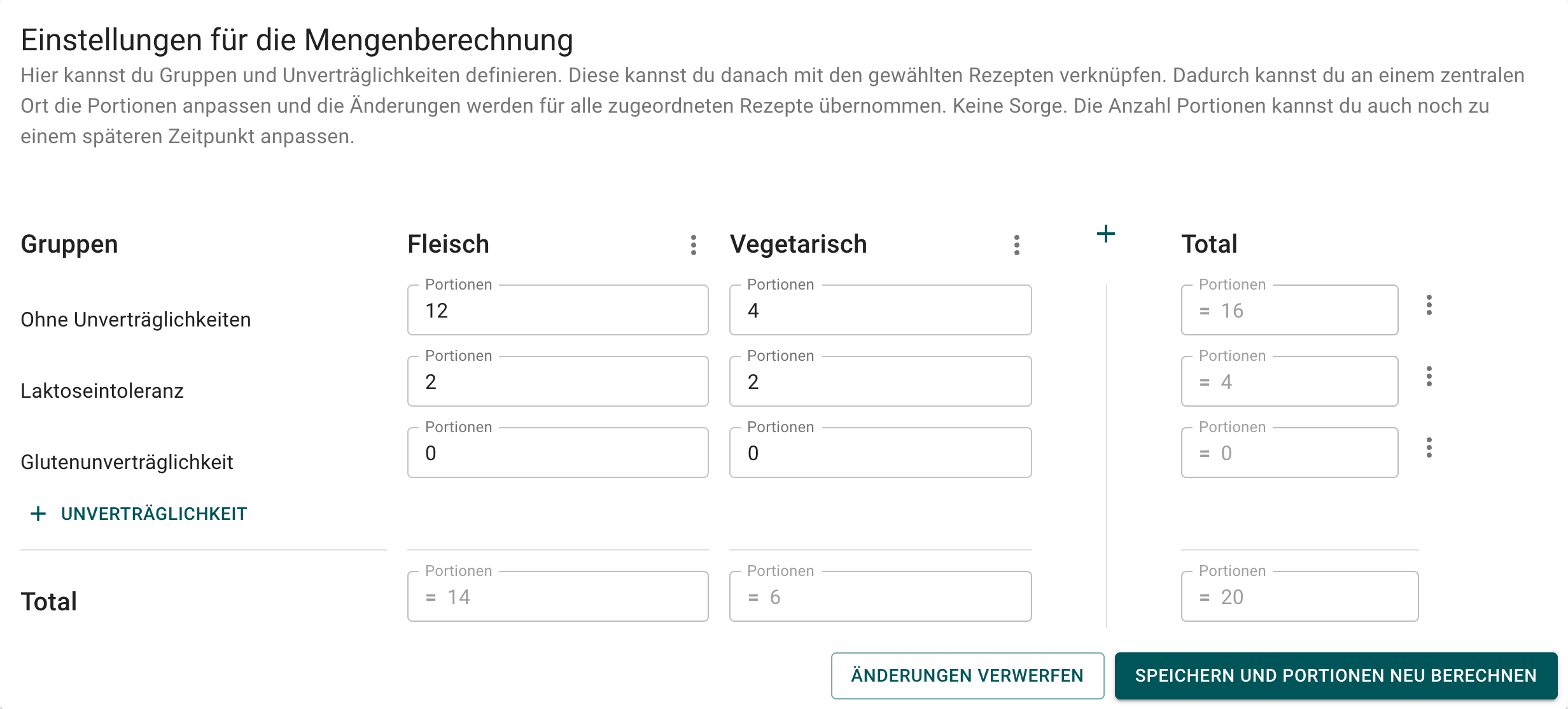 Beispiel Mengenberechnung