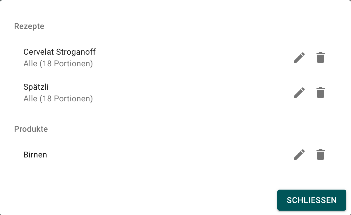 Menü bearbeiten