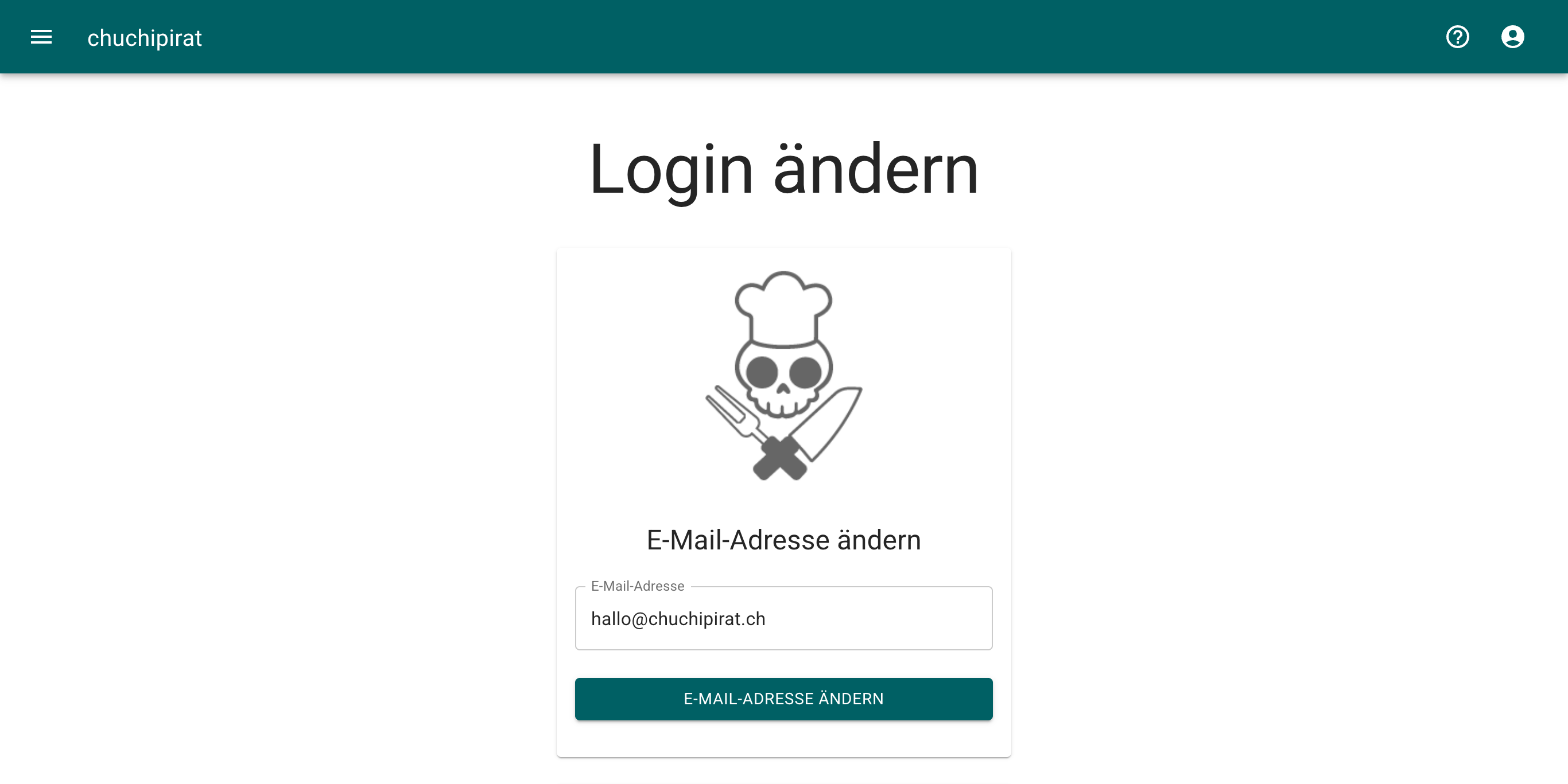 E-Mail-Adresse und/oder Passwort ändern